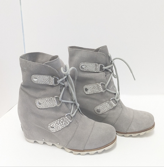 Sorel Suede Joan Of Arc Wedge Boots - Picture 15 of 16